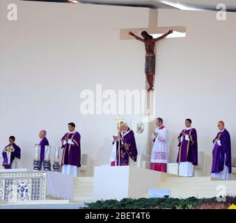 Le Pape Benoît a visité quelques endroits à Guanajuato lors de son premier séjour sur la terre mexicanas.Joseph Ratzinger. El Papa Benedicto XVI visito algunos lugares de Banque D'Images