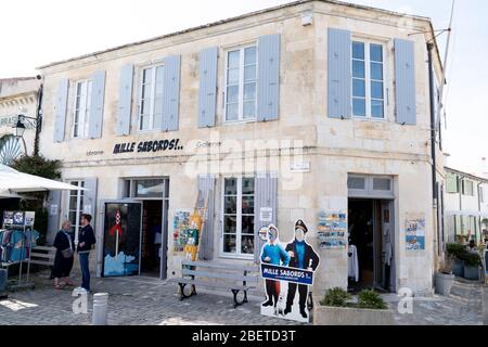 Saint Martin de Re, Charente / France - 05 02 2019 : la seule boutique de Tintin en France à l'Ile de Re Banque D'Images