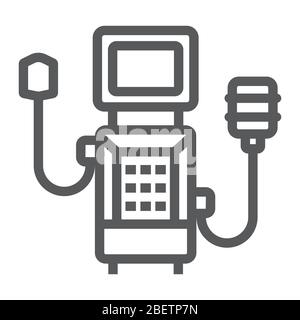 Icône de ligne de ventilateur médical, respiration et santé, signe d'oxygène, graphiques vectoriels, icône linéaire sur fond blanc, eps 10. Illustration de Vecteur