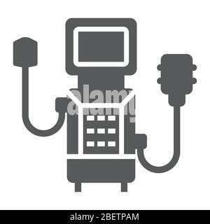 Icône glyphe du ventilateur médical, respiration et santé, signe d'oxygène, graphiques vectoriels, icône solide sur fond blanc, eps 10. Illustration de Vecteur