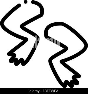 illustration du contour vectoriel de l'icône des jambes de grenouille Illustration de Vecteur