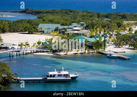 Plage de Mohogany, île de Roatan, Honduras, Amérique centrale Banque D'Images