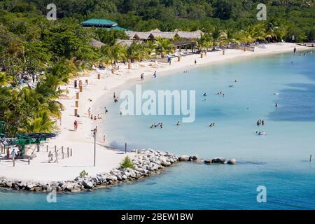 Plage de Mohogany, île de Roatan, Honduras, Amérique centrale Banque D'Images