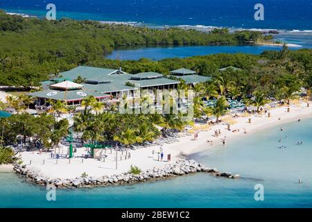 Plage de Mohogany, île de Roatan, Honduras, Amérique centrale Banque D'Images