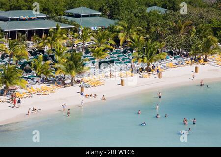 Plage de Mohogany, île de Roatan, Honduras, Amérique centrale Banque D'Images