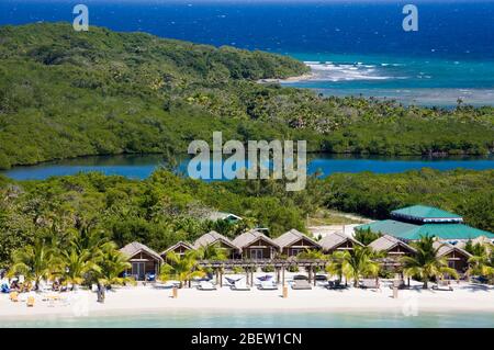 Plage de Mohogany, île de Roatan, Honduras, Amérique centrale Banque D'Images