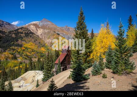 Yankee Girl Mine, Red Mountain, Ouray County, montagnes de San Juan, au Colorado Banque D'Images