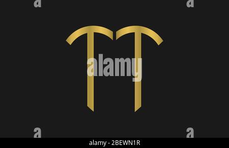 Logo emblématique lettre T ou lettre TT. Illustration de Vecteur