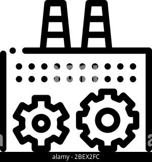 paramètres techniques de l'illustration vectorielle de l'icône de centrale thermique Illustration de Vecteur