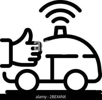 Arrêtez l'icône de taxi sans pilote, soulignez le style Illustration de Vecteur
