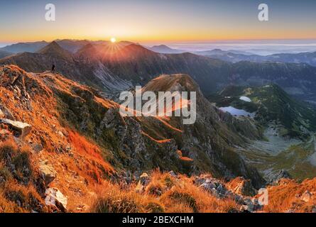 Vue panoramique sur l'ouest de pointe de Rohac Tatras ou panorama Rohace Banque D'Images