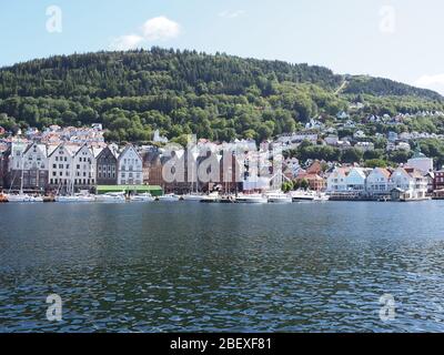 Panorama de la ville européenne de Bergen en Norvège Banque D'Images