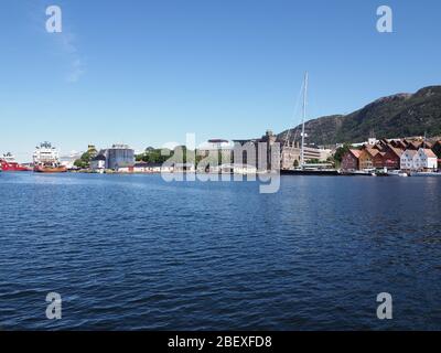 Port de Bergen dans le quartier de Hordaland en Norvège Banque D'Images