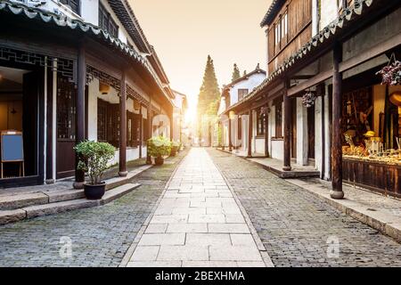 La ville antique de Zhouzhuang est une célèbre ville historique et culturelle en Chine. Il est situé dans la province de Jiangsu, Chine. Banque D'Images