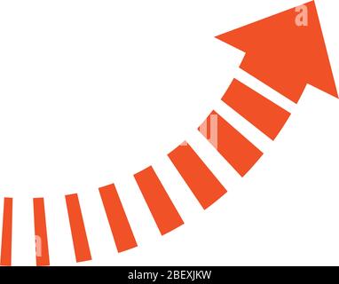 La flèche en pointillés indique la direction vers le haut. Déplacement vers le haut. Illustration vectorielle de stock isolée sur fond blanc. Illustration de Vecteur