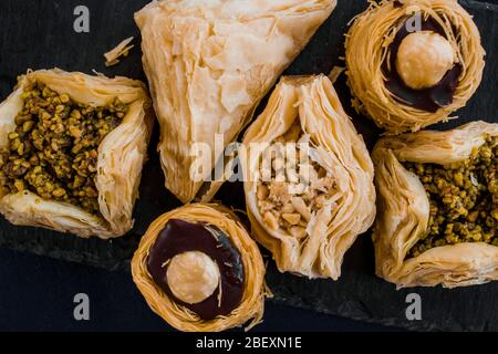 Pâte arabe douce. Baklava turque traditionnelle Banque D'Images
