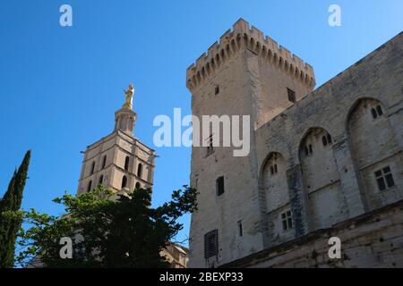 Palais des Papes aka Palais Papal à Avignon, France, Europe Banque D'Images