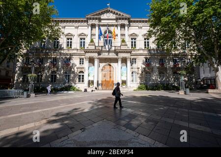 Hôtel de Ville d'Avignon - façade de l'hôtel de ville à Avignon, France, Europe Banque D'Images