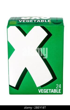 Boîte de cubes de bouillon de légumes OXO, cubes de bouillon de légumes, légumes Oxo, cubes de bouillon Oxo, boîte, cubes de bouillon de légumes OXO, cubes d'oxo de légumes Banque D'Images