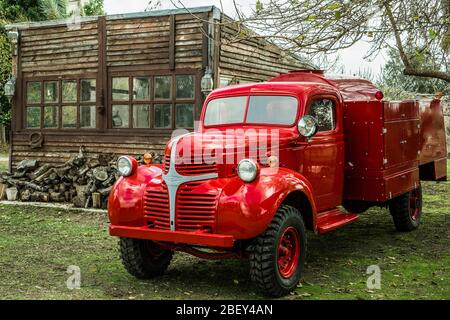 Camion incendie Dodge rouge 1943 Banque D'Images