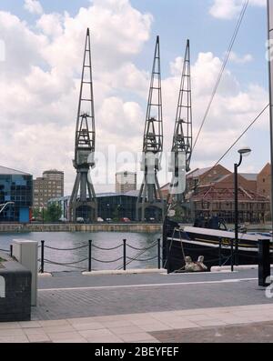 Street Scene, 1990, Docklands Londres, Royaume-Uni Banque D'Images