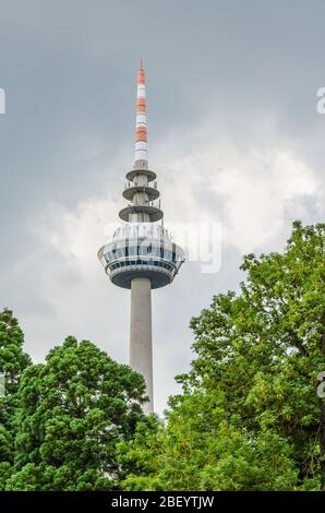 Tour de télécommunication, Mannheim, Bade-Wurtemberg, Allemagne Banque D'Images