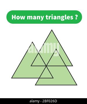 Jeu de mathématiques d'éducation. Combien de triangles? puzzle mathématique. Illustration de Vecteur