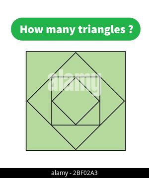 Jeu de mathématiques d'éducation. Combien de triangles? puzzle mathématique. Illustration de Vecteur