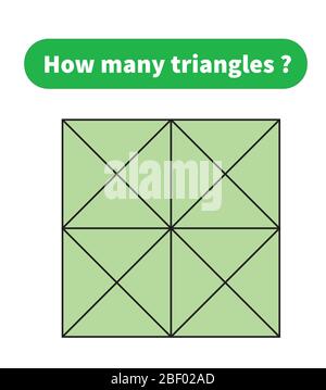 Jeu de mathématiques d'éducation. Combien de triangles? puzzle mathématique. Illustration de Vecteur