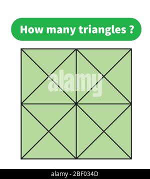 Jeu de mathématiques d'éducation. Combien de triangles? puzzle mathématique. Illustration de Vecteur