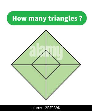 Jeu de mathématiques d'éducation. Combien de triangles? puzzle mathématique. Illustration de Vecteur