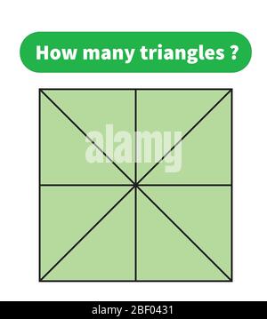 Jeu de mathématiques d'éducation. Combien de triangles? puzzle mathématique. Illustration de Vecteur