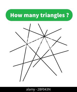 Jeu de mathématiques d'éducation. Combien de triangles? puzzle mathématique. Illustration de Vecteur