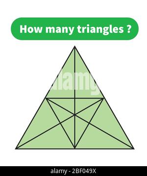 Jeu de mathématiques d'éducation. Combien de triangles? puzzle mathématique. Illustration de Vecteur