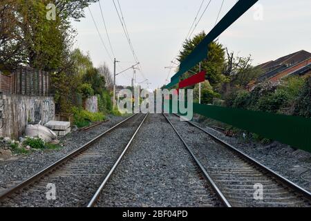 Diagramme de Gantt sur les voies ferroviaires. Plan de livraison de produit, concept DE PLAN DE GESTION DE PROJET OU DE TI Banque D'Images