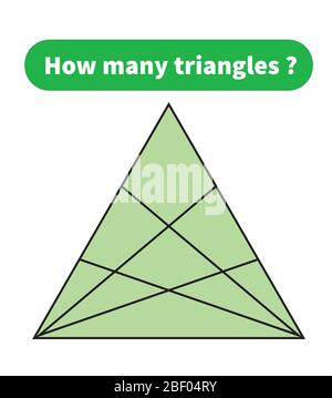 Jeu de mathématiques d'éducation. Combien de triangles? puzzle mathématique. Illustration de Vecteur