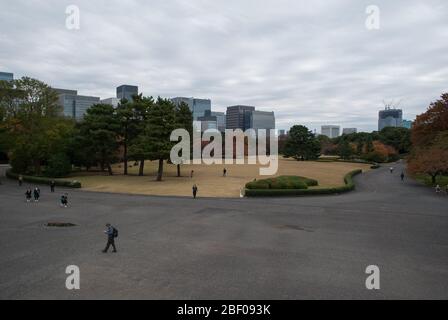 Vieux château d'Edo Palais impérial de Tokyo, quartier de Chiyoda, Tokyo, Japon Banque D'Images