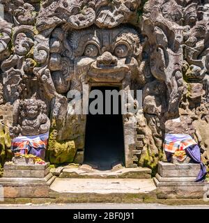 Vue sur la place de la grotte d'Elephant à Bali, Indonésie. Banque D'Images