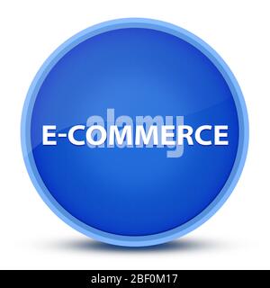 E-commerce isolé sur l'illustration abstraite de bouton rond bleu spécial Banque D'Images