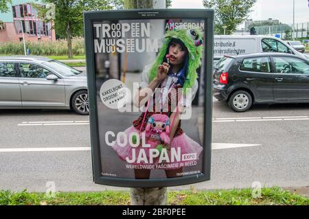 Pour les panneaux Centercom Cool Japan Exposition au Tropenmuseum Amsterdam The Netherlands 2018 Banque D'Images
