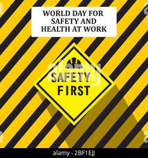 Journée mondiale de la sécurité et de la santé au travail conception d'affiches d'illustration vectorielle Illustration de Vecteur