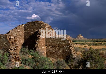 Ruine Hungo Pavi, Parc historique national de la culture Chaco, Nouveau-Mexique Banque D'Images