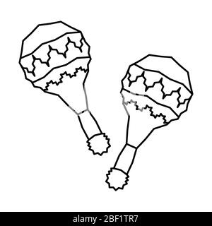 Maracas polygonaux et icône d'un instrument de percussion ancien. Symbole pour les sites Web sur un fond blanc. Objet isolé Illustration de Vecteur