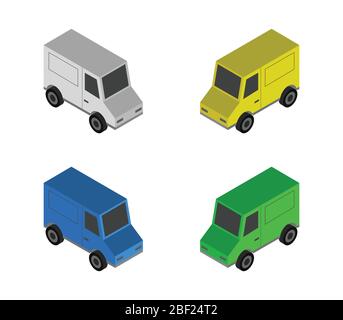icône de van isométrique illustrée dans le vecteur sur fond blanc Illustration de Vecteur