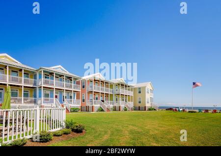 Les appartements East Beach sont illustrés le 28 août 2015 à Pass Christian, Mississippi. Les condominiums d'inspiration Key West sont situés sur Beach Boulevard. Banque D'Images