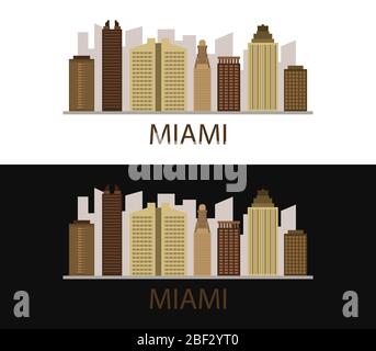 Icône Miami illustrée dans le vecteur sur fond blanc Illustration de Vecteur