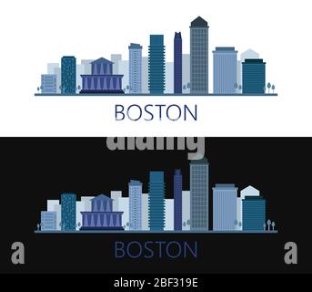 Icône Boston illustrée dans vecteur sur fond blanc Illustration de Vecteur