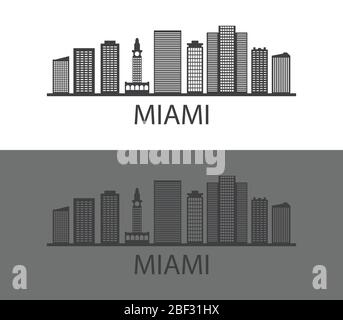 Icône Miami illustrée dans le vecteur sur fond blanc Illustration de Vecteur