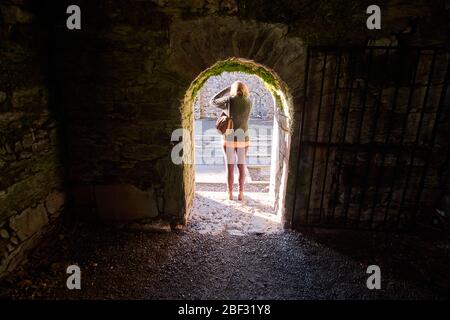 L'abbaye de Cong ruing à Cong, Comté de Mayo, Connemara, République d'Irlande Banque D'Images
