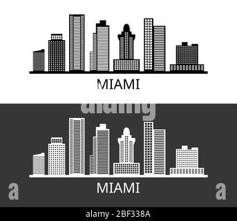 Icône Miami illustrée dans le vecteur sur fond blanc Illustration de Vecteur